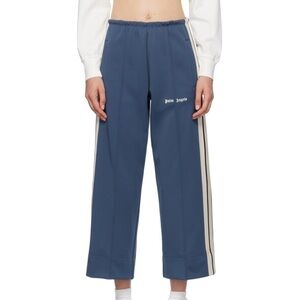 Palm Angels Classic Logo Cropped Track Pants 'Indigo Blue/Off White' Sz 44/XS US